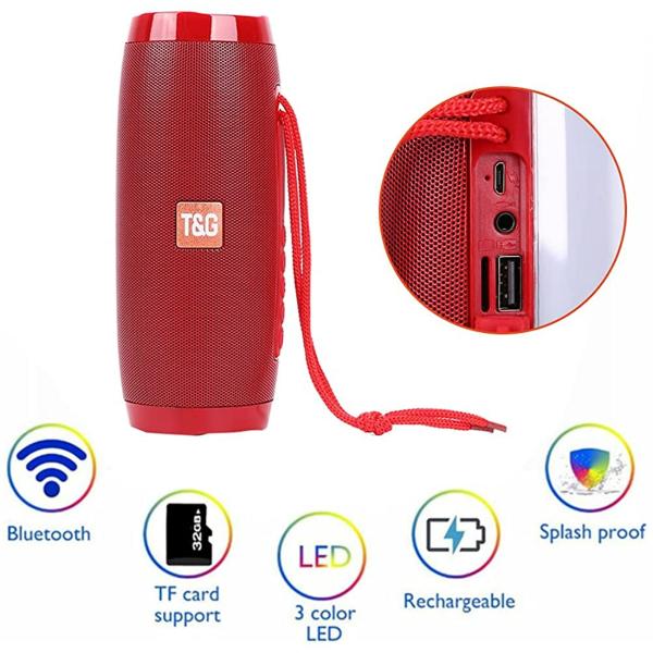 Parlante Bluetooth TG-157 T&g - Roja