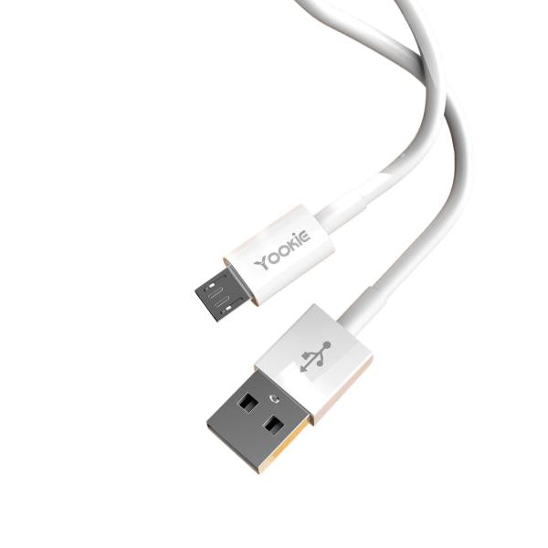 Cable USB Micro B CB1 Yookie - 3M Blanco