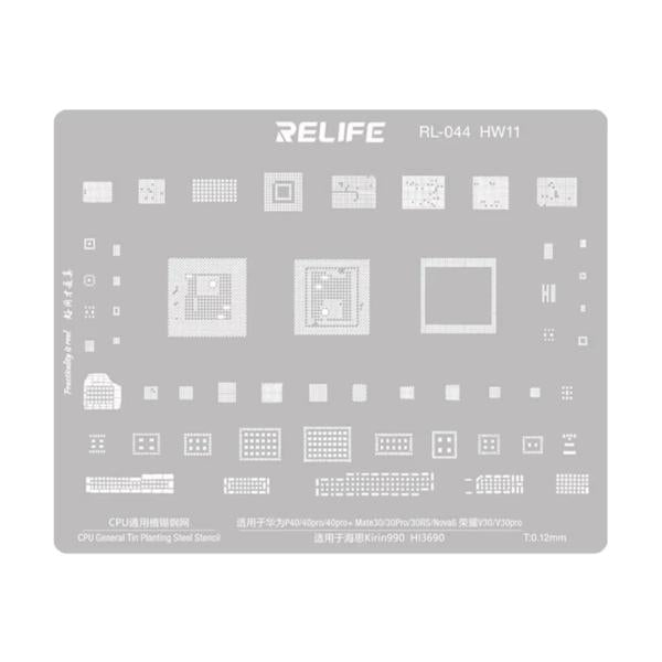 Plantilla de Precision Bga RL-044 Relife - HW11 KIRIN990 Hi3690/0,12 Mm