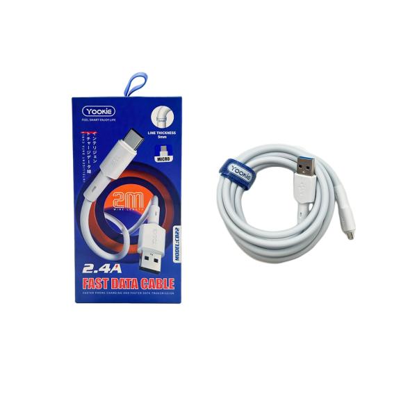 Cable USB Micro B CB22 Yookie - Blanco 2M