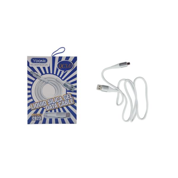 Cable USB Micro B CB23 Yookie - Blanco