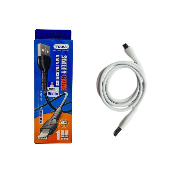 Cable USB Micro B EC02 Yookie - Blanco Imagen principal del producto