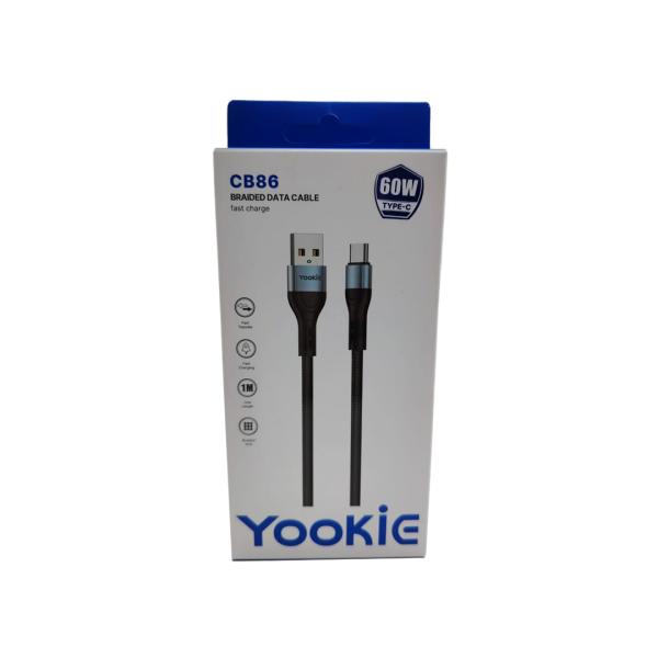 Cable USB Tipo C CB86 Yookie - Negro