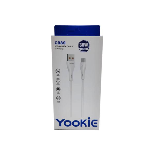 Cable USB Lightning CB89 Yookie - Blanco
