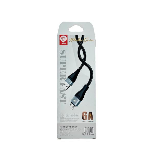 Cable USB Micro B K-54 Youshengku - Negro