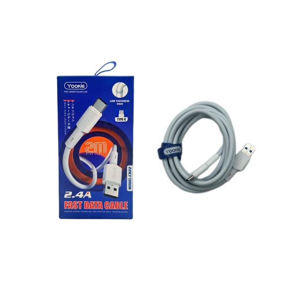 Cable USB Tipo C CB22 Yookie - Blanco 2M Imagen principal del producto