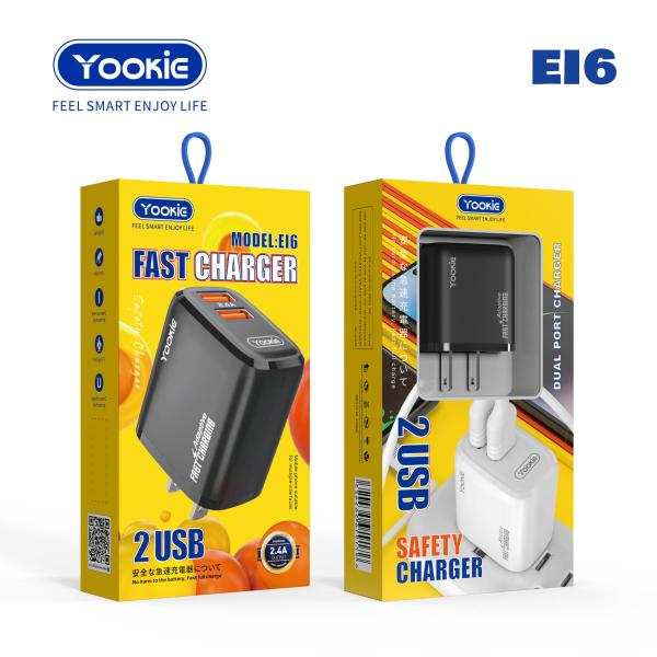 Cargador Cubo Casa EI6 Yookie - Blanco Micro B Imagen principal del producto