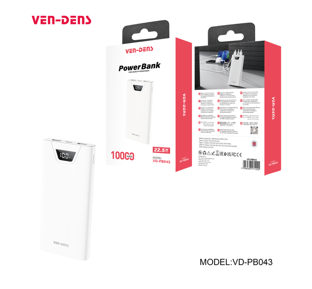 Bateria de Emergencia VD-PB043 10.000mah Ven Dens - Blanco