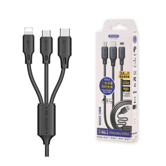 CABLE USB MICRO TIPO C LIGHTNING MODELO WDC-103TH WEKOME NEGRO