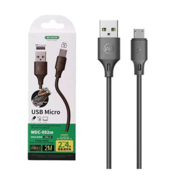 CABLE USB MICRO MODELO WDC-092M 3M WEKOME BLANCO