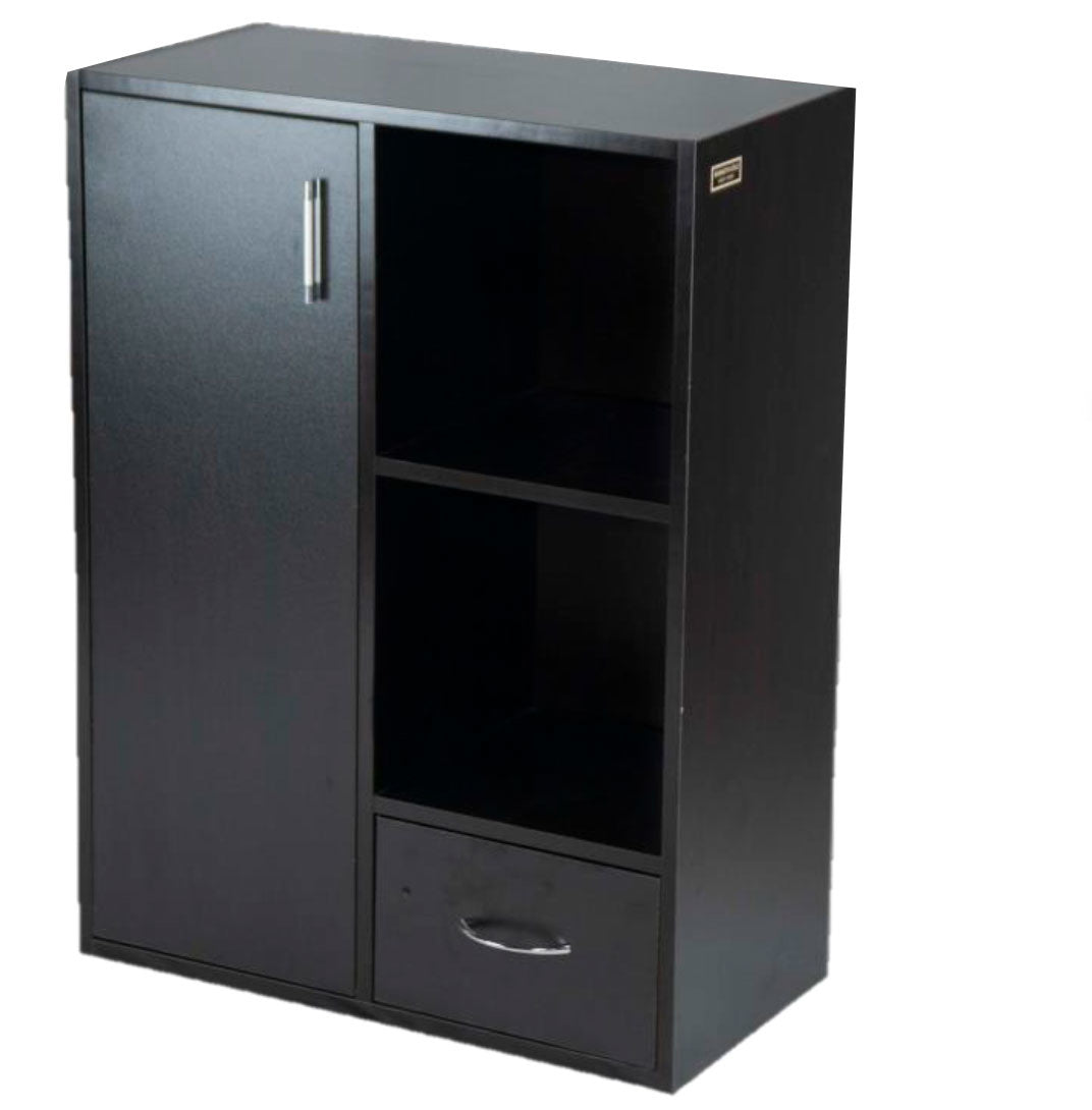 Kenneth Cole librero 1 puerta 1 gaveta 2 cubos color negro-W60 x H80 x D30 cm-KCWD20220513-B Imagen principal del producto