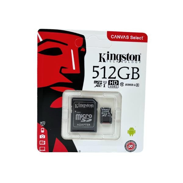 MEMORIA MICRO SD KINGSTON CLASE 10 ORIGINAL 512 GB