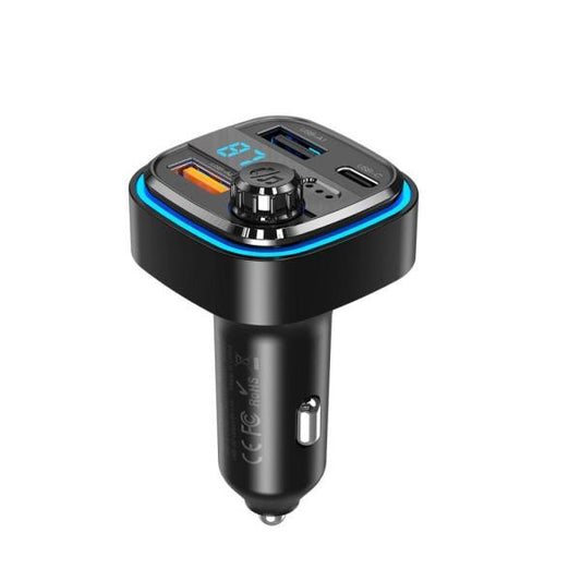 TRANSMISOR BLUETOOTHMP3 5V3.1A Y LUZ AMBIENTE MODELO BCC08 XO NEGRO