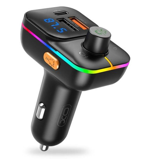 TRANSMISOR BLUETOOTH MP3TF PD 25W Y LUZ AMBIENTE MODELO BCC09 XO NEGRO