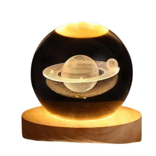 LAMPARA ESFERA DISEÑO 3D GRANDE SATURNO (HY028)