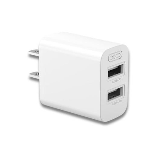 CUBO CARGADOR  2 USB-A 2.4A  MODELO L109 XO BLANCO