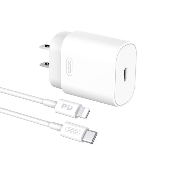 CARGADOR COMPLETO TIPO C A LIGHTNING 25W MODELO L91 XO BLANCO