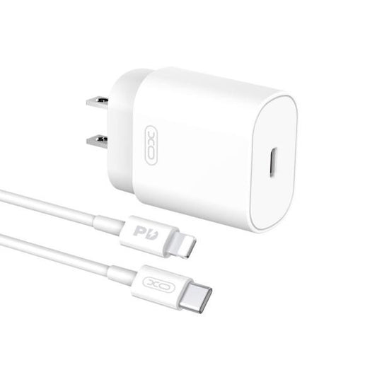 CARGADOR COMPLETO TIPO C A LIGHTNING 25W MODELO L91 XO BLANCO