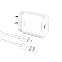 CARGADOR COMPLETO TIPO C A LIGHTNING 25W MODELO L91 XO BLANCO