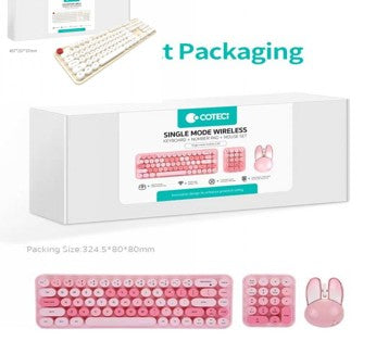 SET DE TECLADO TECLADO NUMERICO INALAMBRICO CON MOUSE  MODELO 84019 COTECI ROSADO