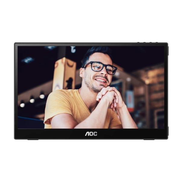 Monitor 15.6" Aoc 16t3e FHD IPS 1920 X 1080 60HZ Portable Conectividad USB-C X 2 Negro
