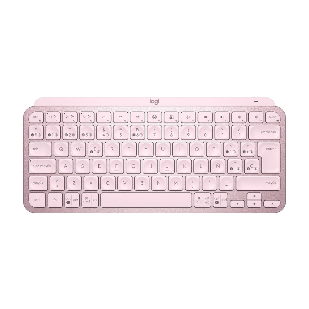 Teclado Logitech Mx Keys Mini Inalámbrico Bluetooth Español Rosado