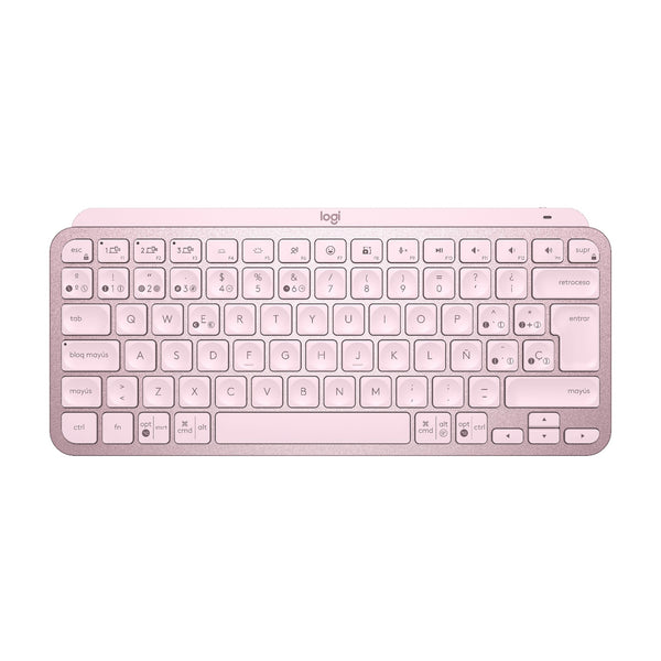 Teclado Logitech Mx Keys Mini Inalámbrico Bluetooth Español Rosado