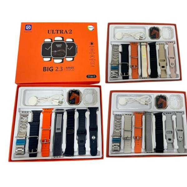 RELOJ INTELIGENTE 7 FAJAS Y PROTECTOR DE PANTALLA MODELO  K900 ULTRA 2 NEGRO