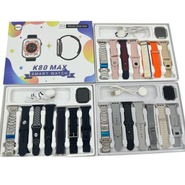 RELOJ INTELIGENTE 7 FAJAS MODELO K80 MAX NEGRO