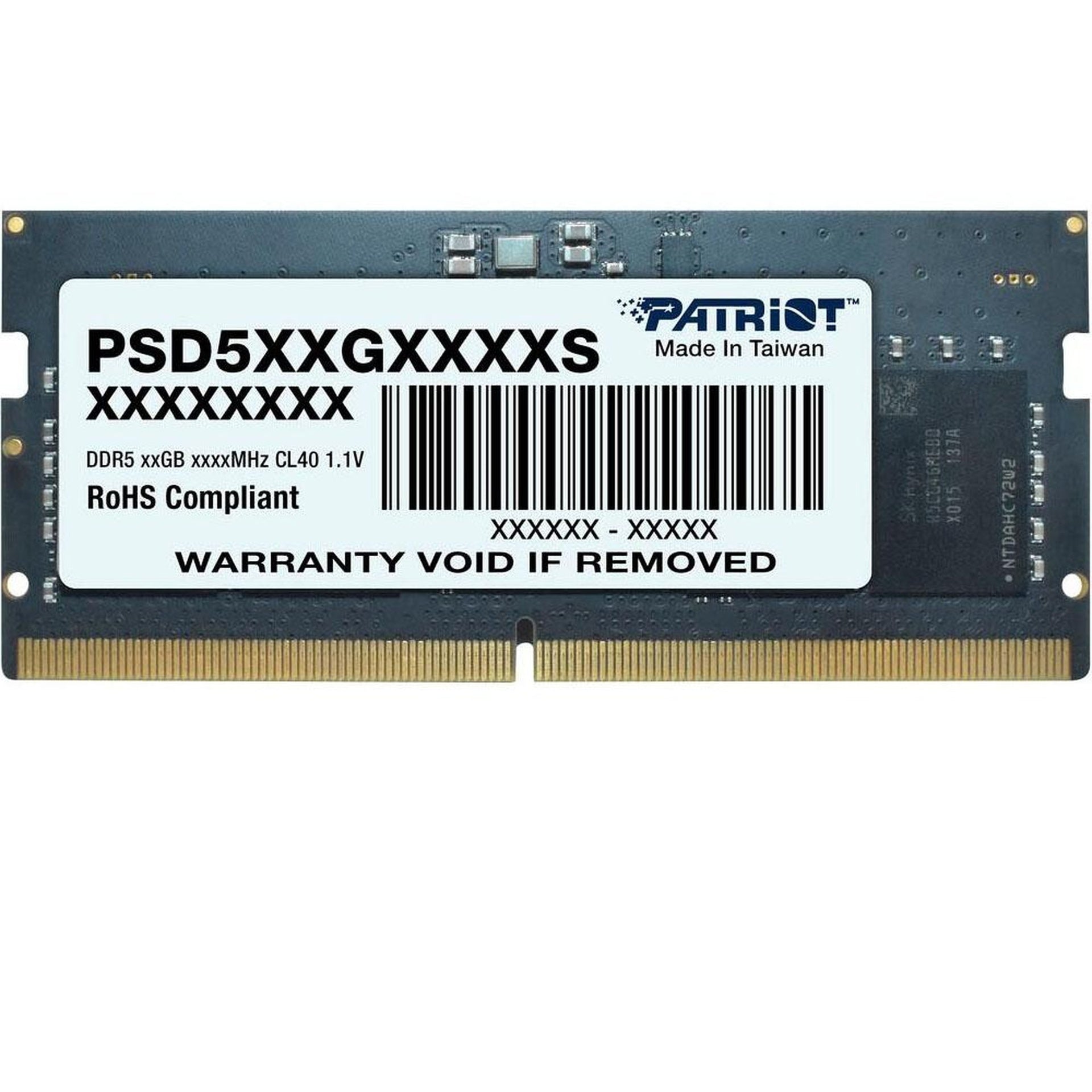 Memoria RAM Laptop Patriot 8GB DDR5 4800MHz CL40 PSD58G480041S SL Imagen principal del producto