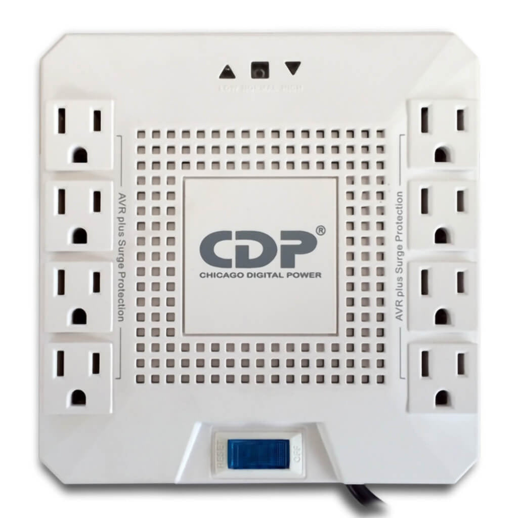 Regulador de Voltaje CDP AVR 120VAC 800VA 8 Tomas R-AVR1808