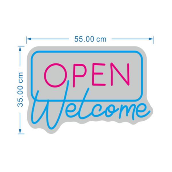 ROTULO LUZ NEON OPEN WELCOME