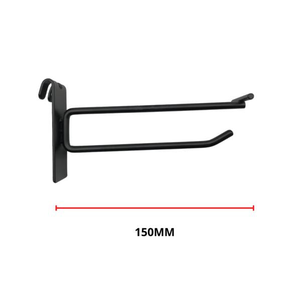 GANCHO PARA LAMINA CON HABLADOR  6MM GRUESO 150MM DE LARGO FG-0267 NEGRO