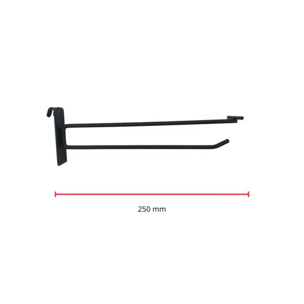 GANCHO PARA LAMINA CON HABLADOR  6MM GRUESO 250MM DE LARGO FG-0267 NEGRO