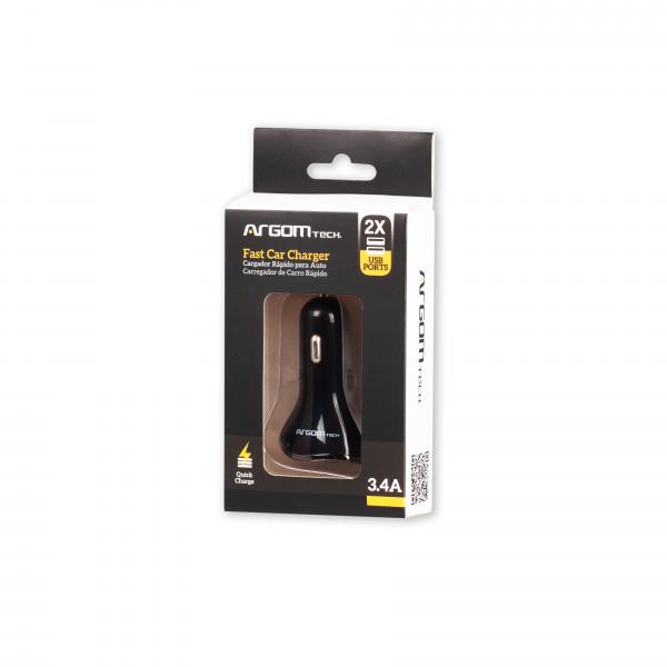 Argom cargador para auto 2 puertos USB ARG-AC-0117BK Imagen secundaria del producto