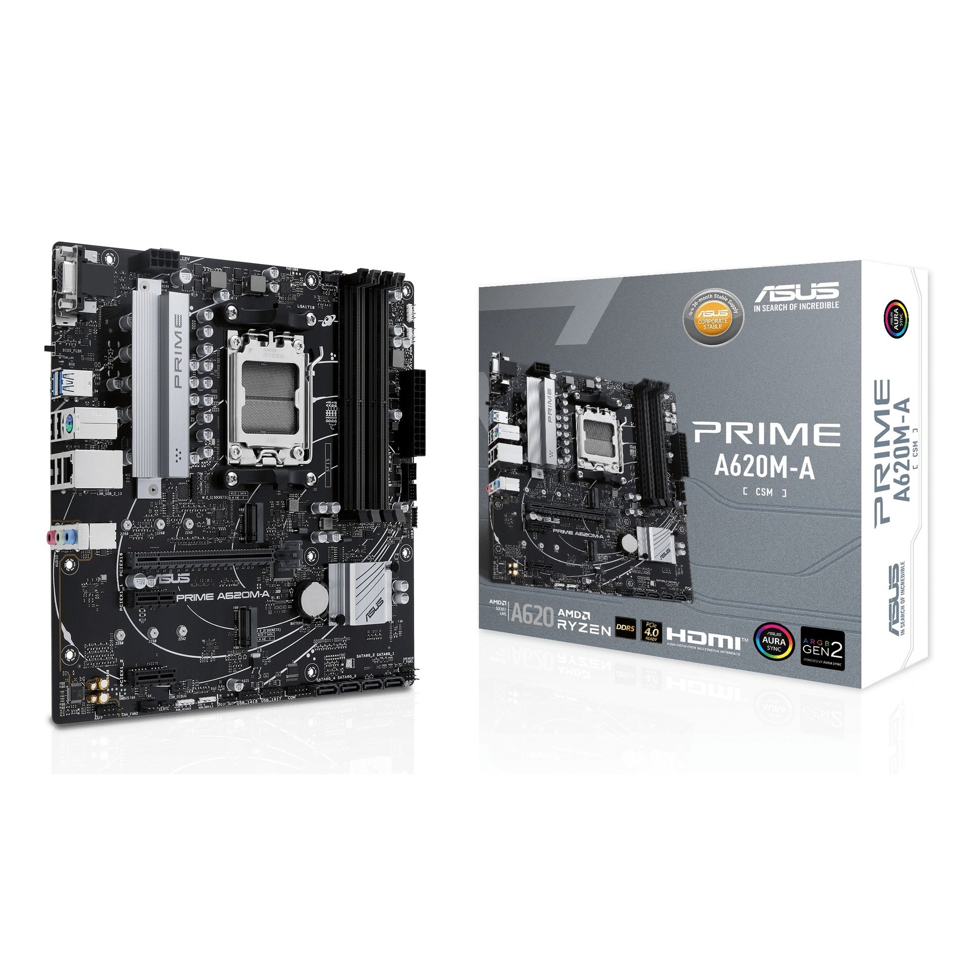 ASUS tarjeta madre prime A620M-A-CSM AM5 micro-atx DDR5 Imagen principal del producto