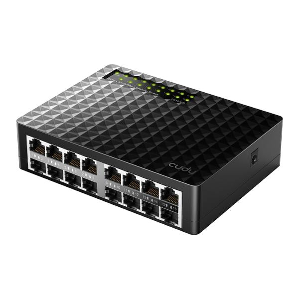 Switch Cudy FS1016D 1.0 16 Puertos RJ45 10/100 Mbps No Administrable - Negro