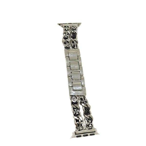 BANDA PARA RELOJ DISEÑO NEGRO/PLATEADO 38/41 MM