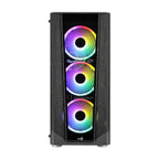 Case Frgb Aerocool PRISM-G-BK-V2 Mid Tower Ventiladores 4 de 120MM con Vidrio Vidrio Lateral y Frontal Accm-pb29043.11 - Negro