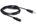 Cable Macho Hembra 3.5mm 2MTS Negro Bolsa