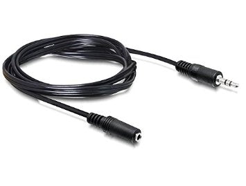 Cable Macho Hembra 3.5mm 1MTS Negro Bolsa