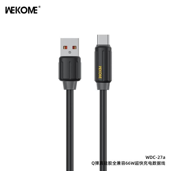 CABLE USB A TIPO C  66W MODELO  WDC-27  WEKOME NEGRO