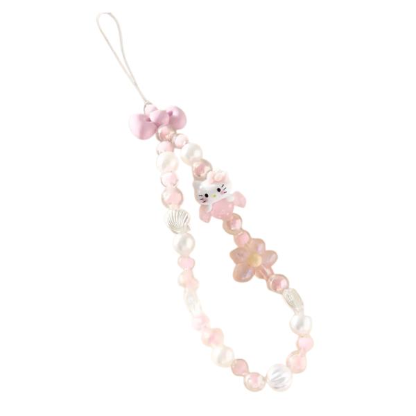 CORREA COLGANTE PARA CELULAR  DISEÑO PERLAS KITTY