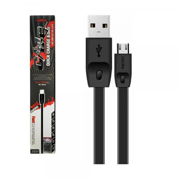 Cable USB Micro B RC-001M Full Speed Remax - Negro
