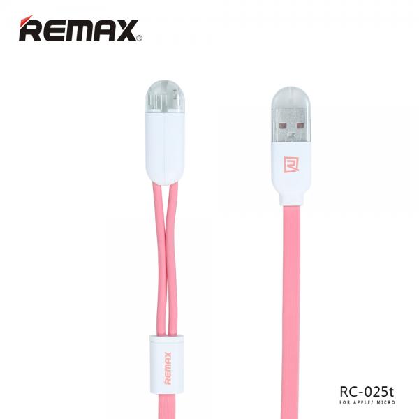 Cable USB Lightning Micro B RC-025T Binary 2EN1 Remax - Rojo