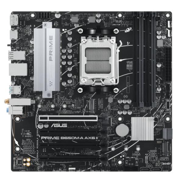 Tarjeta Madre Asus Prime B650M-A AX6 II-CSM AM5 MICRO-ATX DDR5 90MB1J90-M0EAYC - Plateado/negro