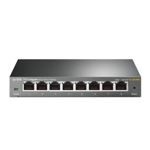 Switch TP Link TL-SG108E 8 Puertos Gigabit 10/100/1000 Mbps Easy Smart Managed Administrable - Gris
