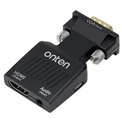ADAPTADOR HDMI A VGA AUDIO DC OTN-7557S ONTEN NEGRO