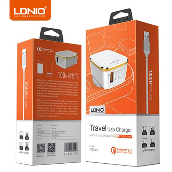 CARGADOR CASA A1204Q LDNIO TIPO C BLANCO