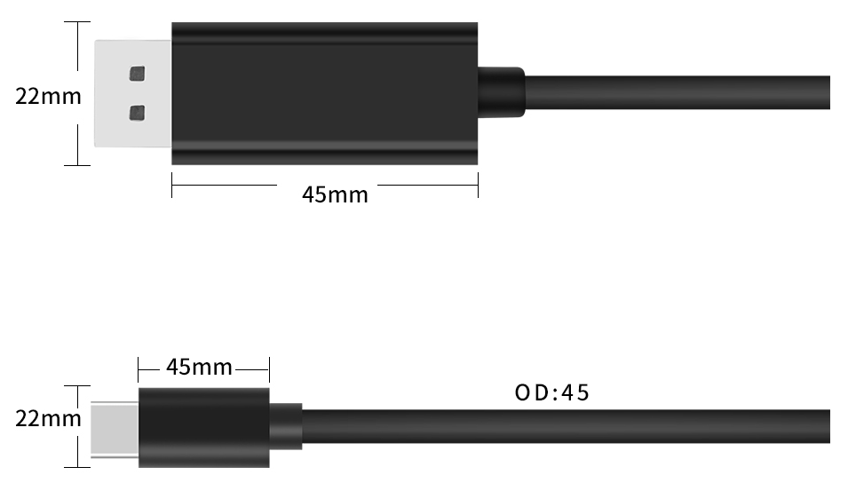 Cable USB Tipo C a Display Port OTN-9538 Onten - 2M Negro